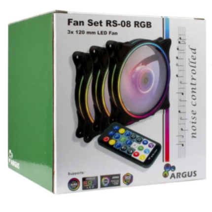 VENTILATEUR ARGUS 3 Fan 120mm RS-08 RGB - Music Mode