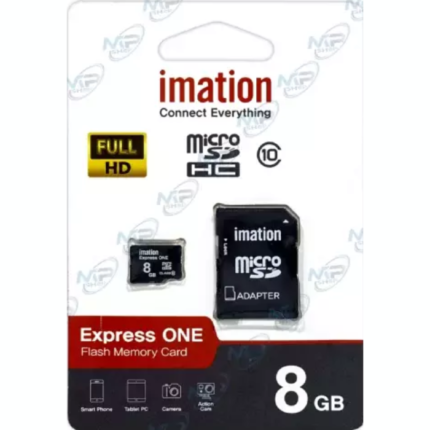 Carte Mémoire IMATION Avec Adaptateur - Capacité de Stockage: 8Go - Classe de vitesse: 10 Classe - Facteur de forme: Micro SDHC - Couleur: NOIR