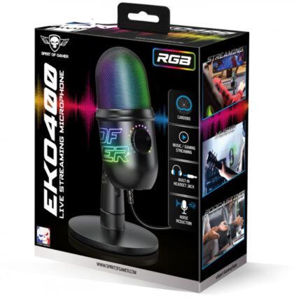 MICROPHONE FILAIRE GAMER SPIRIT OF GAMER CLARDIOD EKO400 RGB - NOIR