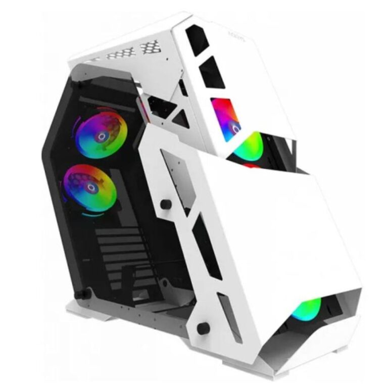 BOITIER GAMER AQIRYS PROCYON MOYEN TOUR ATX 5 FANS – BLANC
