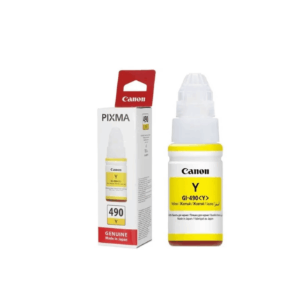 BOUTEILLE D’ENCRE ORIGINAL CANON 490 GI 490-JAUNE