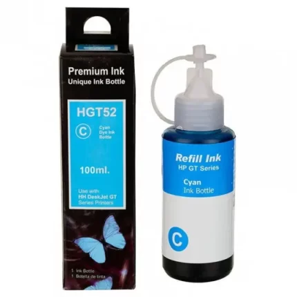 BOUTEILLE D’ENCRE HP GT52 CYAN ADAPTABLE