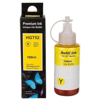 BOUTEILLE D’ENCRE HP GT52 YELLOW ADAPTABLE