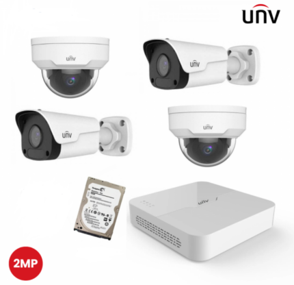 kit 4 Caméras de surveillance IP 2Mp UNV