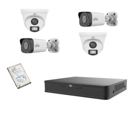 kit 4 Caméras de surveillance HD 2Mp UNV