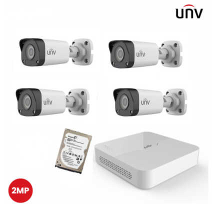 kit 4 Caméras de surveillance Tup IP 2Mp UNV