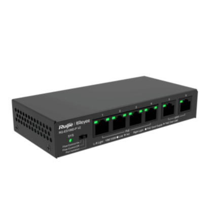 SWITCH 6 PORTS 10/100 ( 4 POE ) RUIJIE
