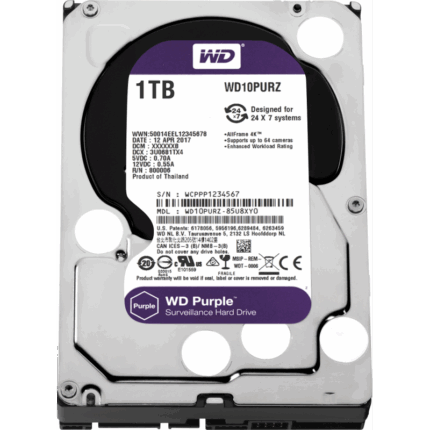 DISQUE DUR SURVAILLANCE WD PURPLE 1T