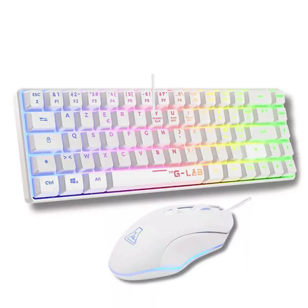 Ensemble Clavier & Souris Gaming THE G-LAB Combo Hydrogen Blanc