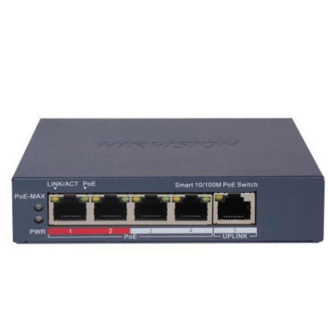SWITCH DE BUREAU HIKVISION POE 5 PORTS 10/100 MBPS FAST ETHERNET VLAN