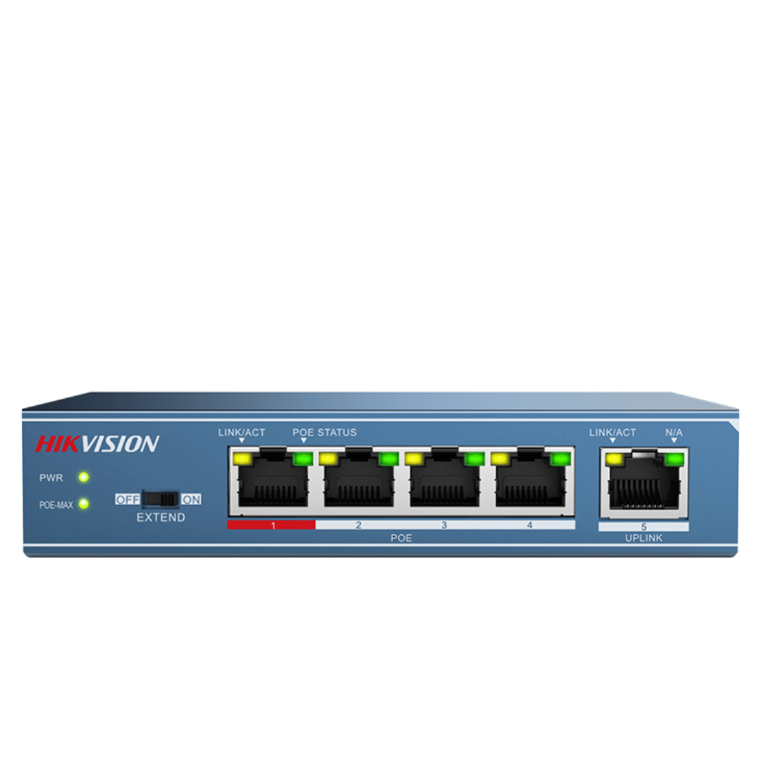 SWITCH DE BUREAU HIKVISION DS-3E0105P-E -/M(B) / 5 PORTS POE