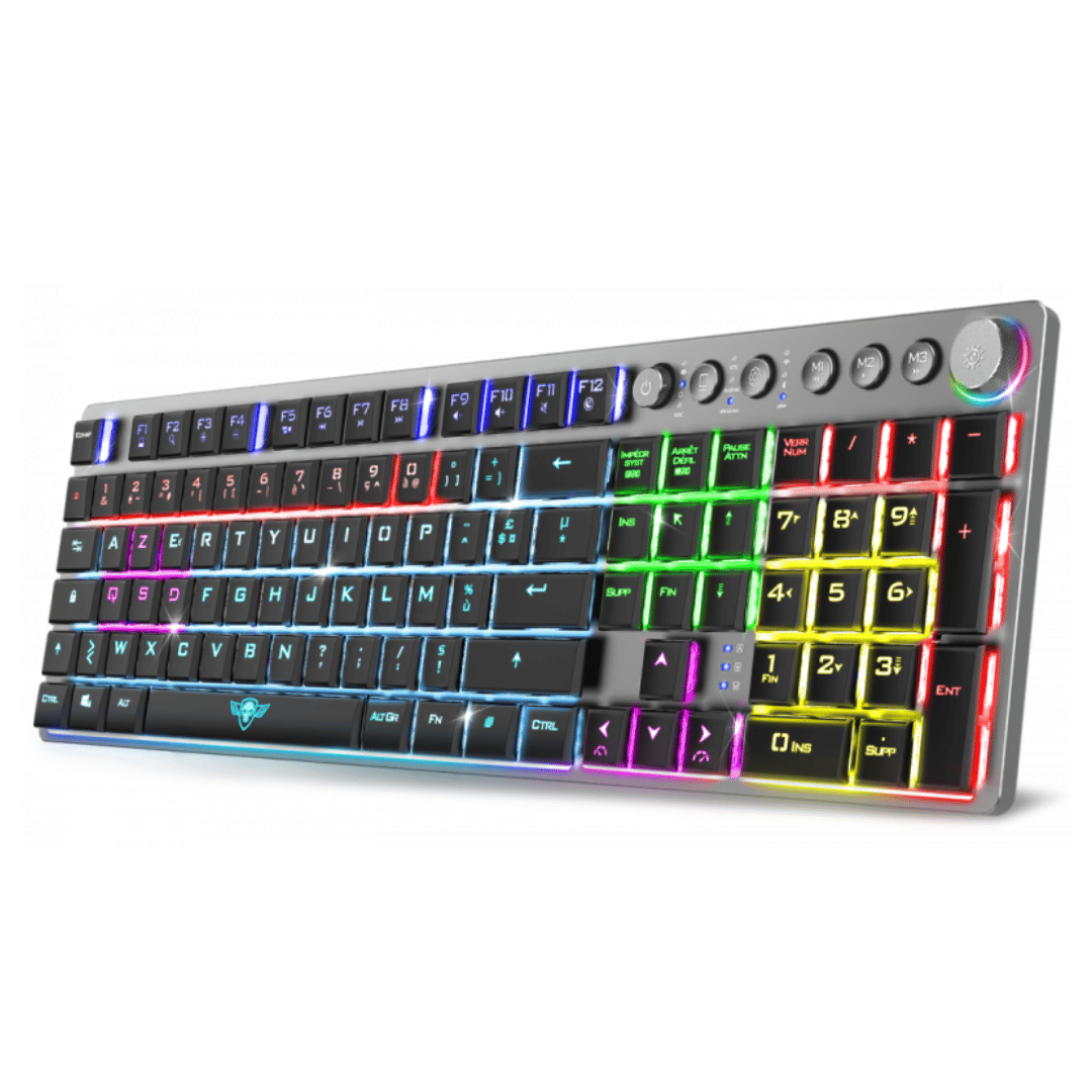 CLAVIER GAMING MÉCANIQUE SANS FIL RGB SPIRIT OF GAMER XPERT-K1500 – RED SWITCHS – NOIR