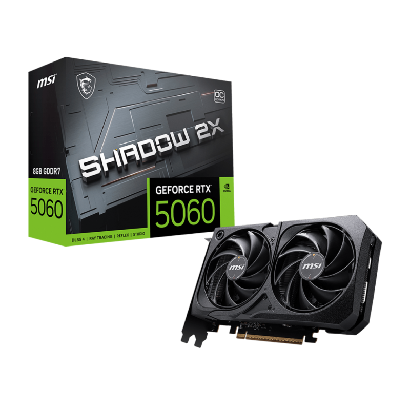 CARTE GRAPHIQUE MSI GEFORCE RTX 5060 SHADOW 2X OC BULK / 8GB GDDR7 - MSI