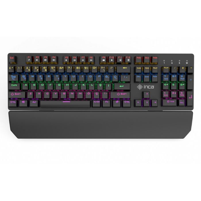 CLAVIER GAMER FILAIRE INCA IKG-445 MÉCANIQUE INTERRUPTEUR BLEU RGB – NOIR