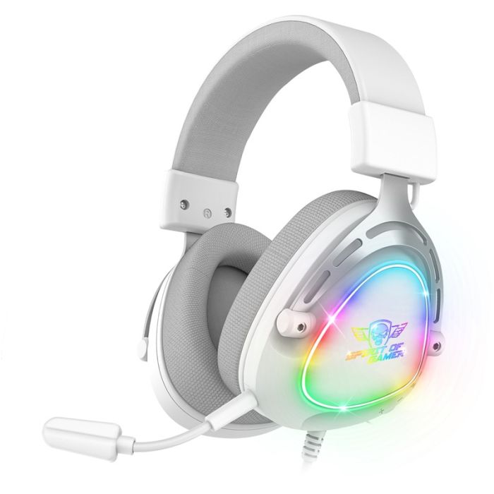 MICRO CASQUE GAMER FILAIRE SPIRIT OF GAMER ELITE H40 ARTIC RGB – BLANC