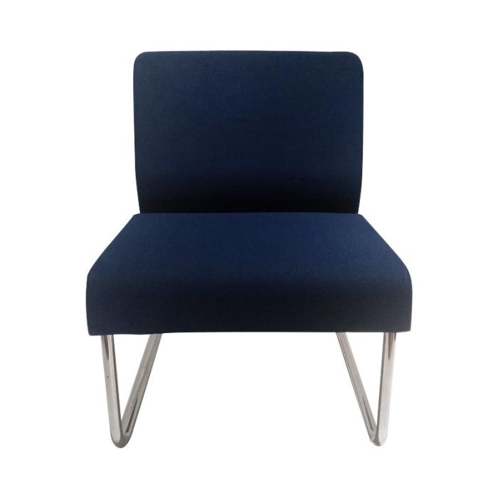 CHAISE BANQUETTE AVEC DOSSIER & SANS ACCOUDOIRS AVEC PIÉTEMENTS EN ALUMINIUM – BLEU