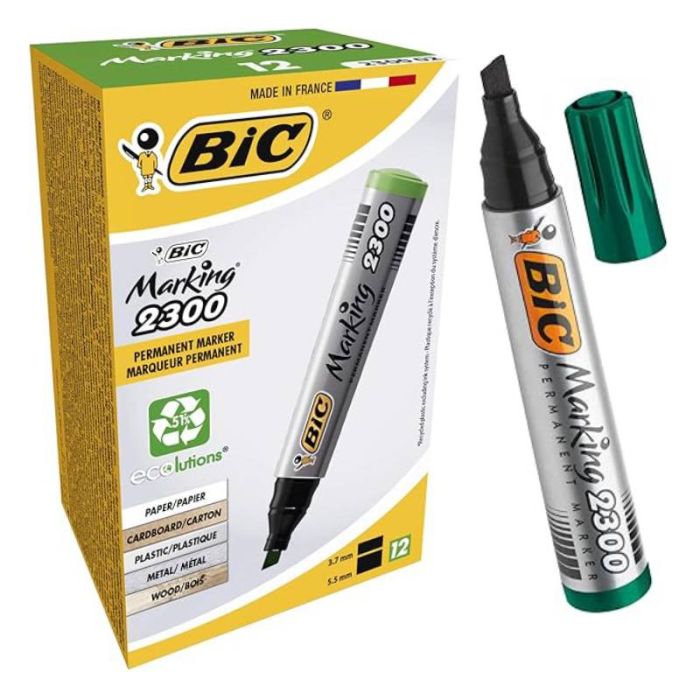DE 12 MARQUEURS BIC PERMANENTS MARKING 2300 – VERT