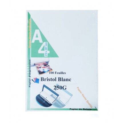 RAME PAGE DE GARDE A4 BRISTOL 250G 100 FEUILLES