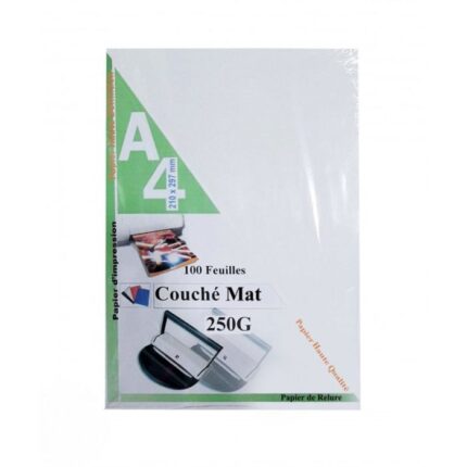 RAME PAGE DE GARDE A4 COUCHE MAT 250G 100 FEUILLES