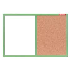 TABLEAU MIXTE BLANC MAGNÉTIQUE ET LIÈGE CADRE EN BOIS 60 X 40 / VERT