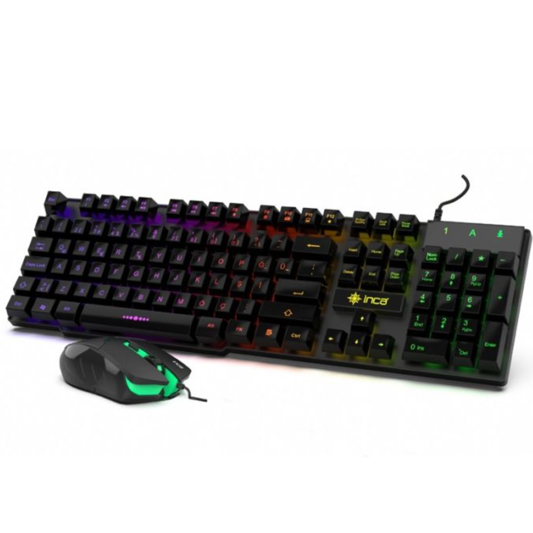 Ensemble Clavier + Souris Filaire Gamer INCA IKG-448 USB – Noir