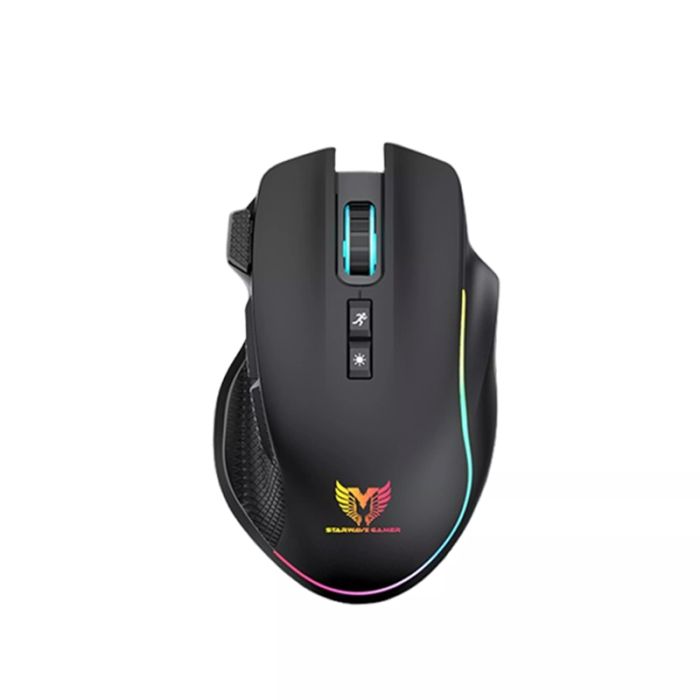 Souris Gamer Sans Fil STAR WAVE GM1076 Rétroéclairage Rainbow – Noir