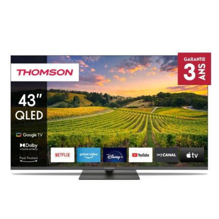 TV Thomson 43" 43QG5C14 QLED UHD 4K Google Tv - Gris foncé