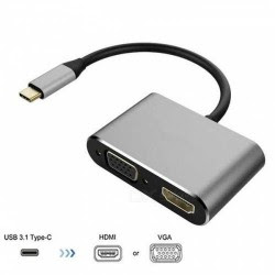 Adaptateur USB Type C vers HDMI et VGA