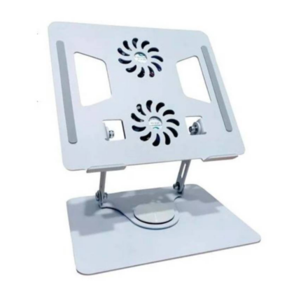 Support Pour PC Portable Rotatif 360° Degré Avec 2 Ventillateurs - Gris